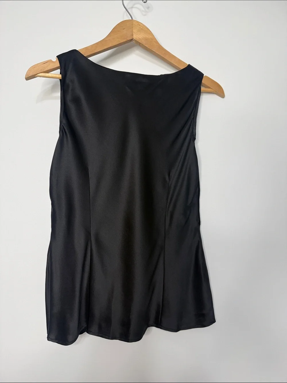 Nine West Black Silk V-Neck Sleeveless Top with Beaded Detail Size 10